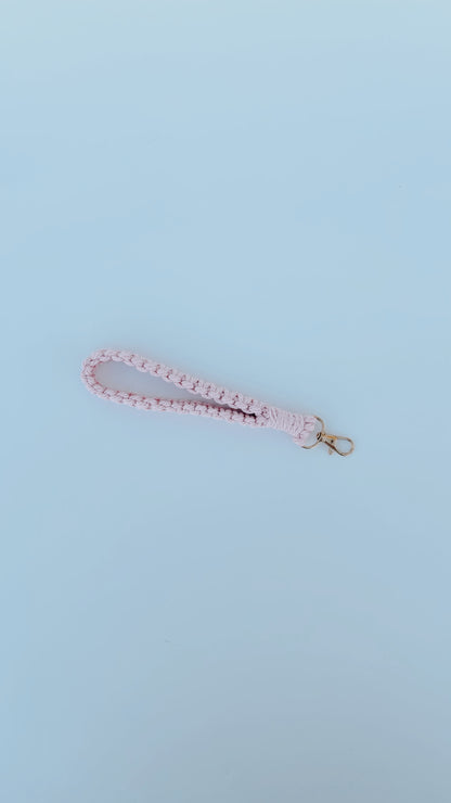 Macrame Wristlet - Soft Pink