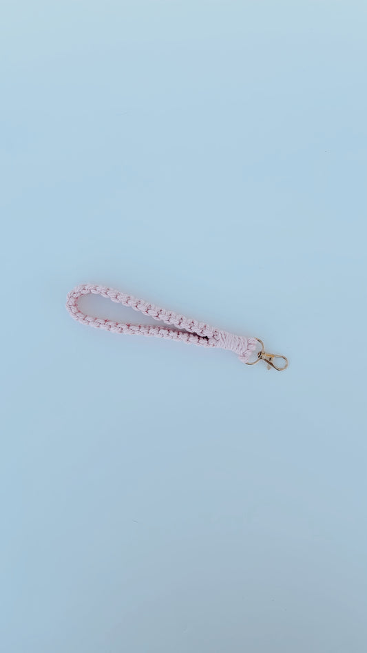 Macrame Wristlet - Soft Pink