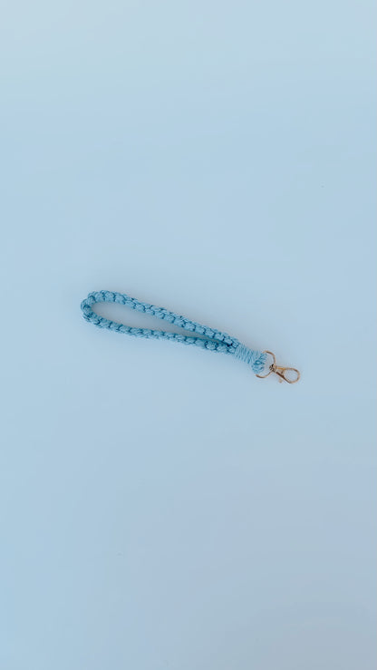 Macrame Wristlet - Baby Blue