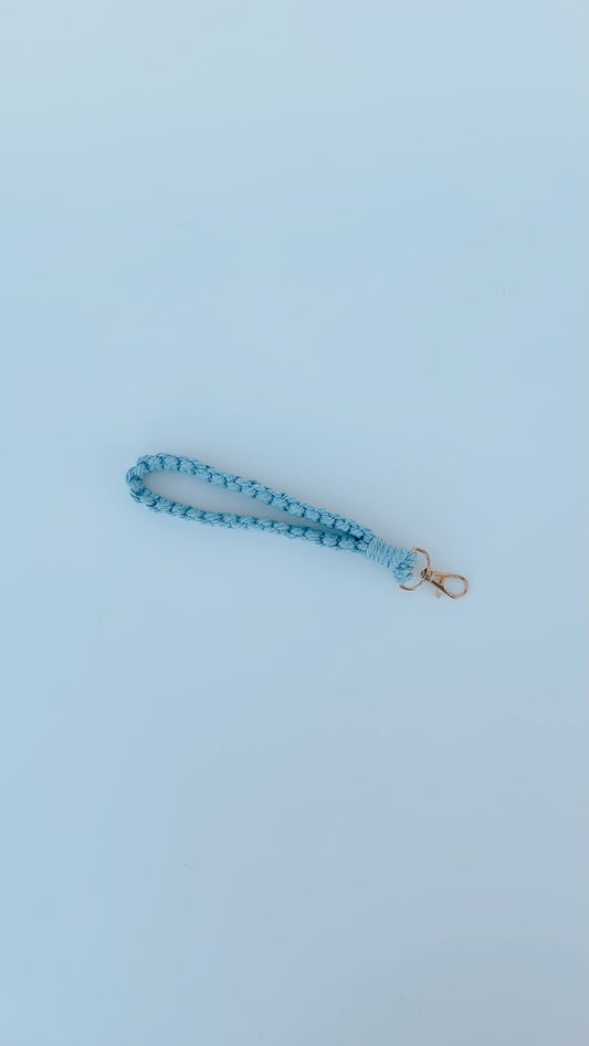 Macrame Wristlet - Baby Blue