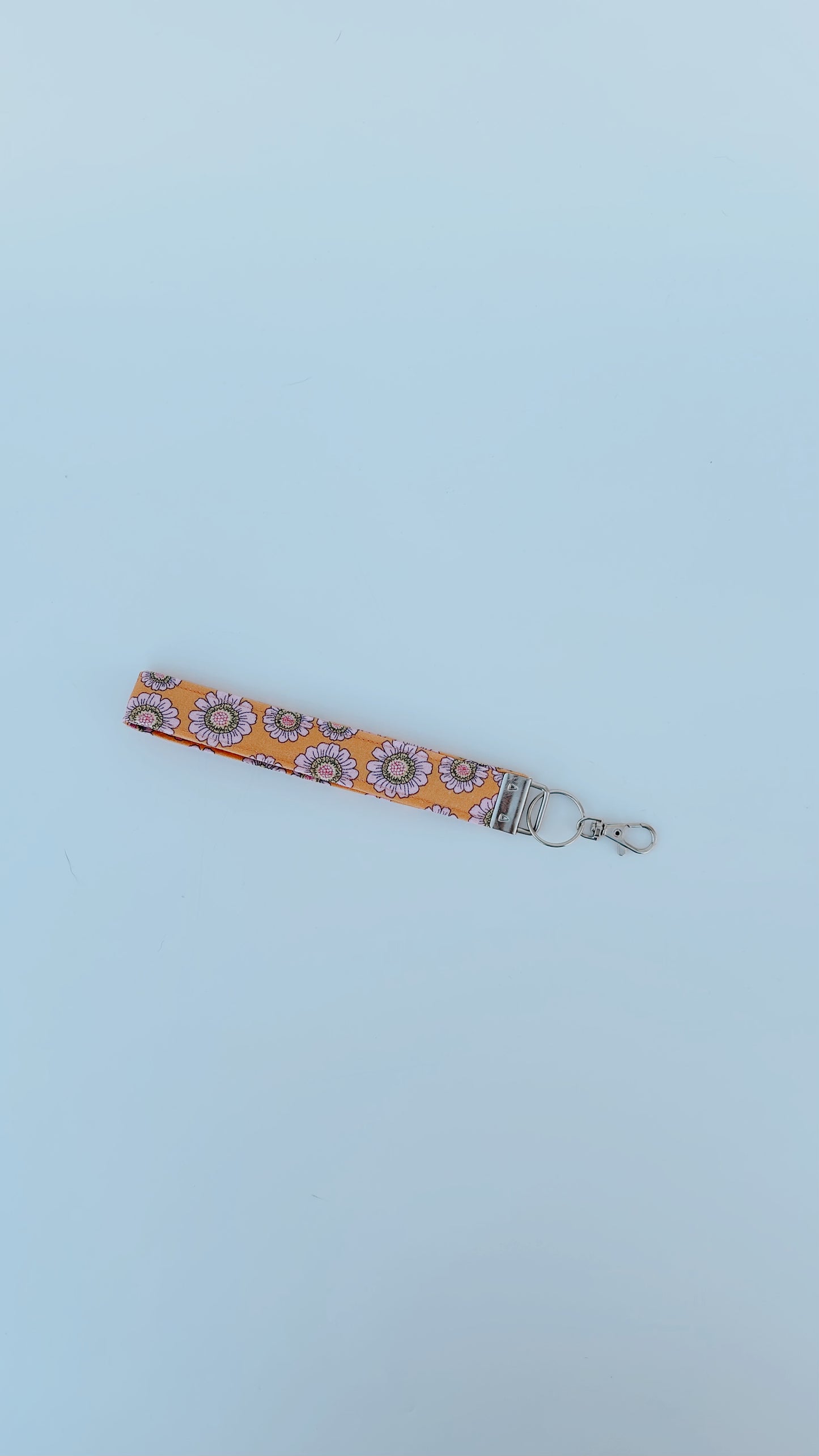 Key Fob Wristlet - Orange Floral